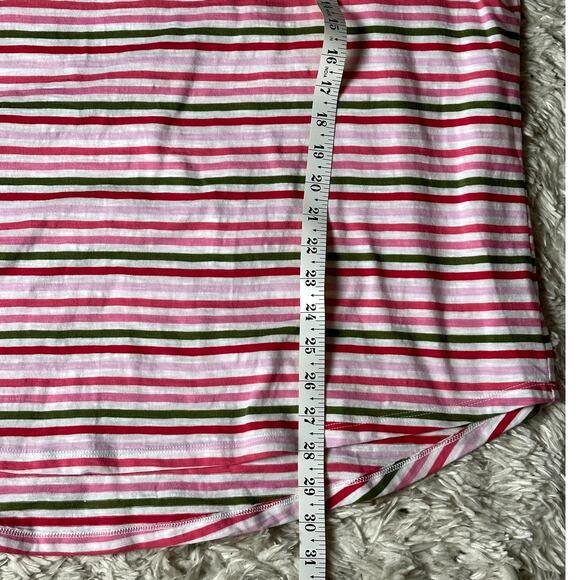 Talbots NWT Women's Size 3X Pink Green White Short Sleeve Tab Scoop Neck Beachy - Picture 4 of 9